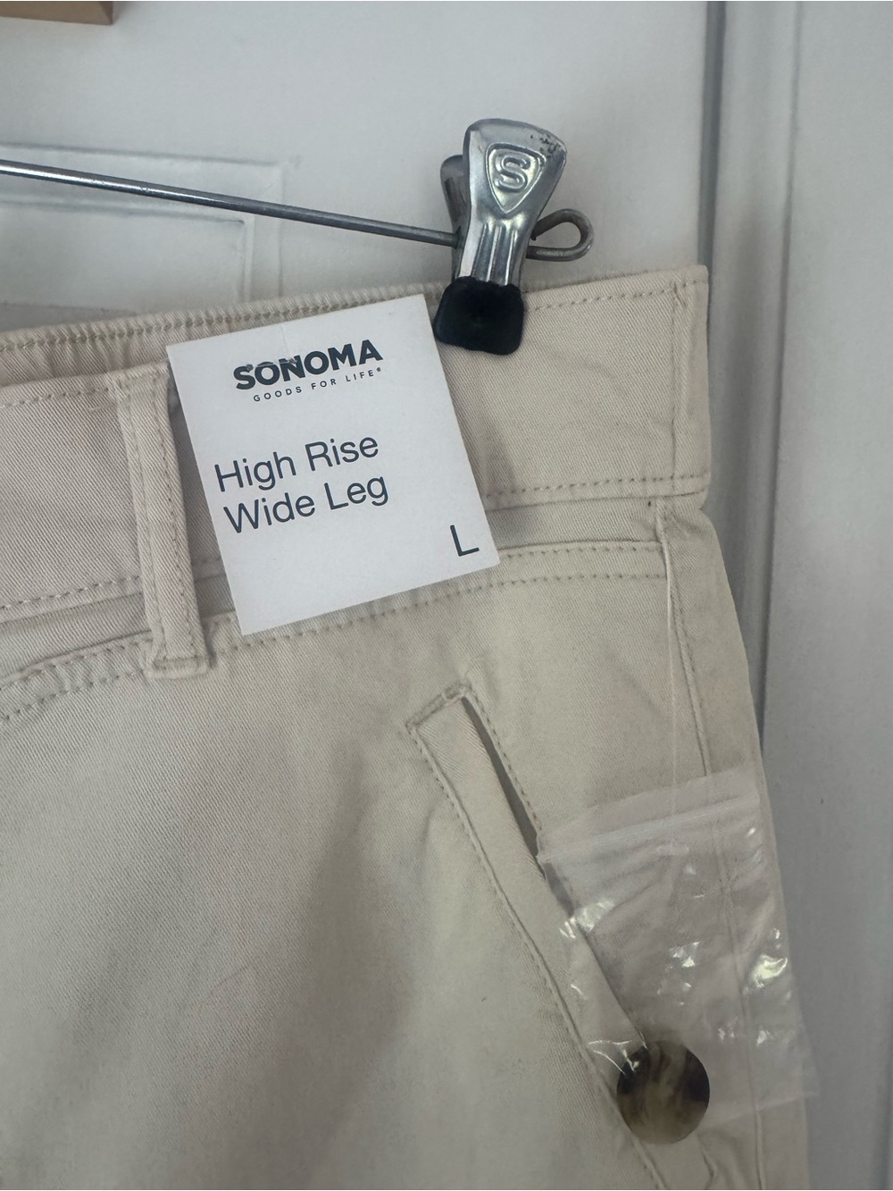 Sonoma High Rise Wide Leg Pants — Cream